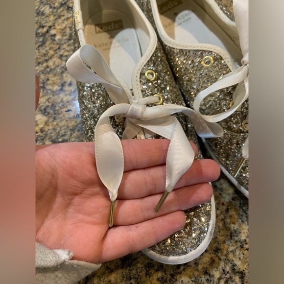 Keds X Kate Spade Gold glittery shoes size women’s 6 - Picture 7 of 10